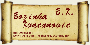 Božinka Kvačanović vizit kartica